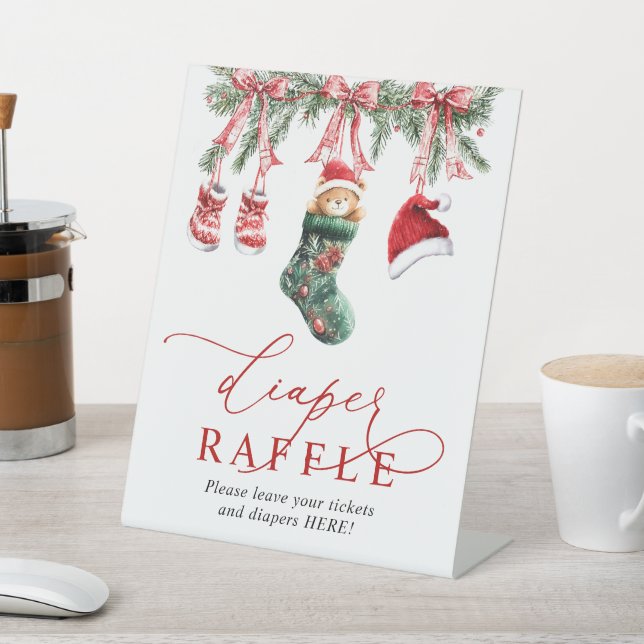 Weihnachtsduschmaschine Windeln Raffelzeichen Sockelschild (In SItu)