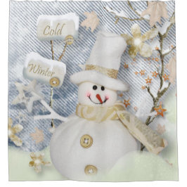 Weihnachtsduschvorhang/Schneemann Duschvorhang