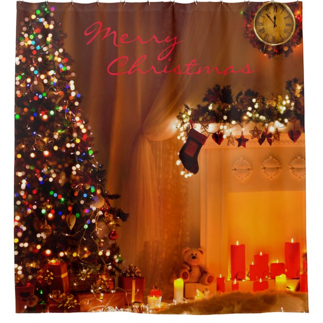 Weihnachtsduschvorhang-/Weihnachtsbaum Duschvorhang (Vorderseite)