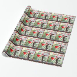 Weihnachtseichhörnchen, das ein Cocktail trinkt Geschenkpapier