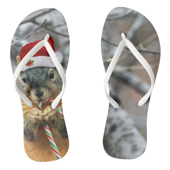 Weihnachtseichhörnchen Flip Flops (Fußbett)
