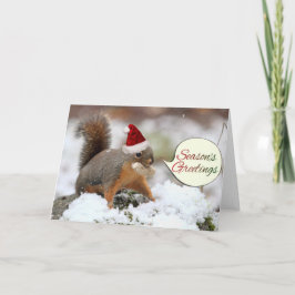 Weihnachtseichhörnchen im Schnee Feiertagskarte