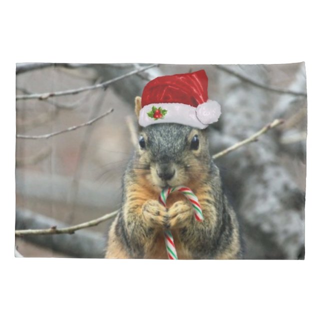 Weihnachtseichhörnchen Kissenbezug (Rückseite)