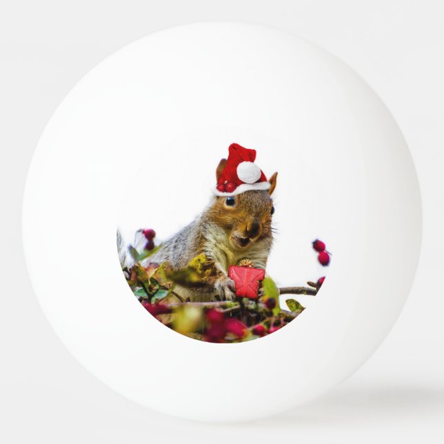 Weihnachtseichhörnchen Tischtennisball (Vorderseite)
