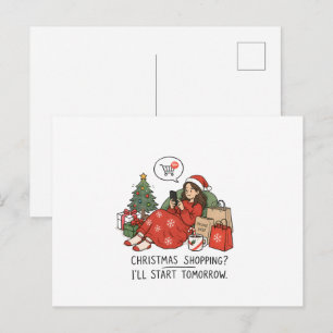 Weihnachtseinkäufe Beginne Ich Morgen – Lustig Postkarte