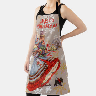 Weihnachtseinkaufen auf altmodische Art Schürze