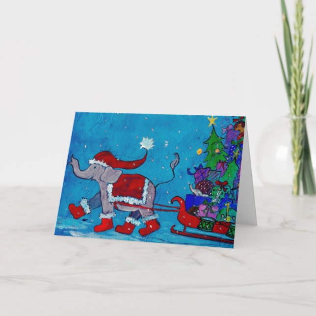 Weihnachtseinkaufen Feiertagskarte (Vorderseite)