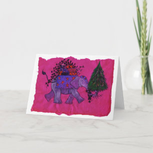 Weihnachtseinkaufen (Rosa) Feiertagskarte