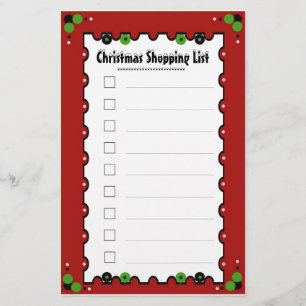 WeihnachtsEinkaufsliste Briefpapier