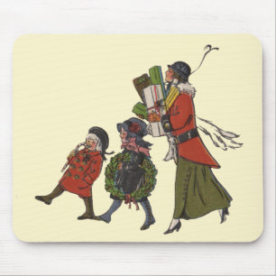Weihnachtseinkaufsvergnügen im Vintage-Stil für di Mousepad