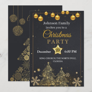 Weihnachtseinladung Goldene Einladung