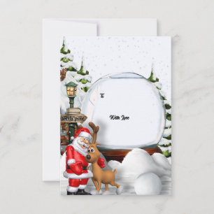 Weihnachtseinladung – Santa & Rentiere Winter Einladung