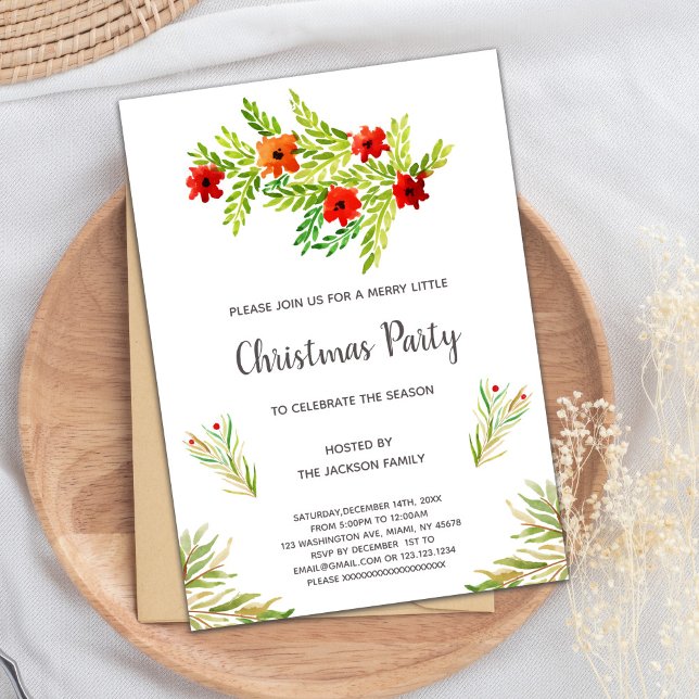 Weihnachtseinladungen Einladung (Floral Christmas Invitations)