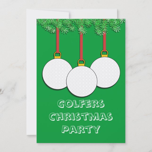 Weihnachtseinladungen für Golfspieler Einladung (Vorderseite)