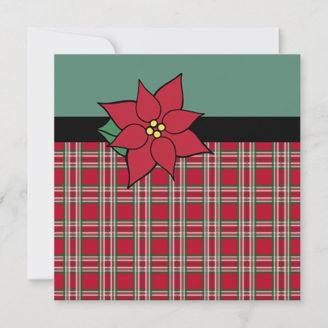 Weihnachtseinladungen in Poinsettia Einladung (Vorderseite)