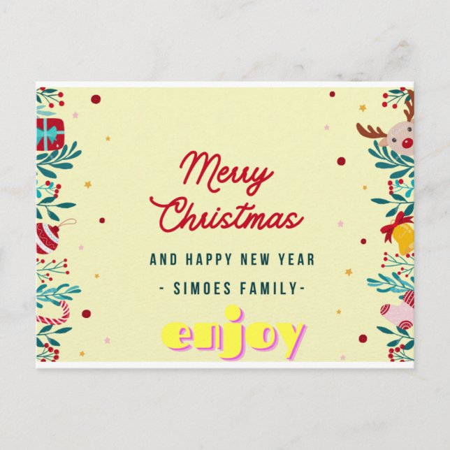 Weihnachtseinladungen kostenlos postkarte (Vorderseite)