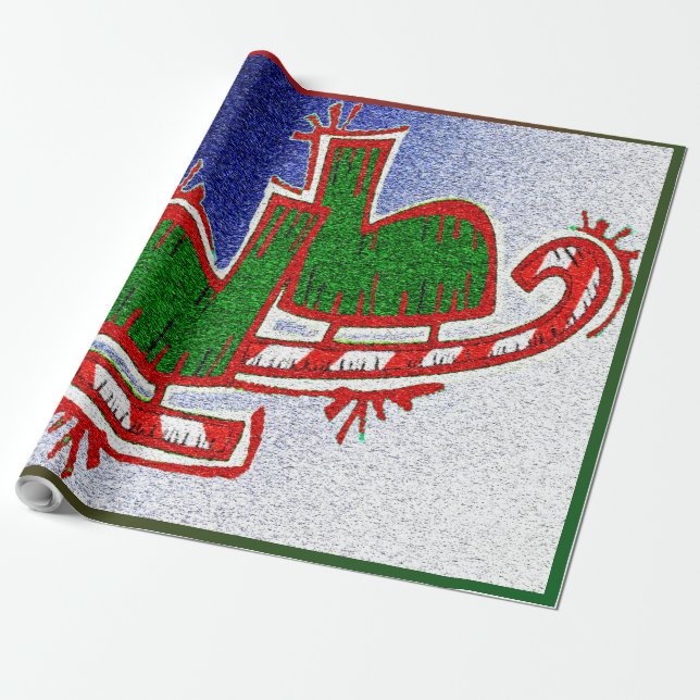 Weihnachtseis-Skate - Geschenkpapier (Ungerollt)