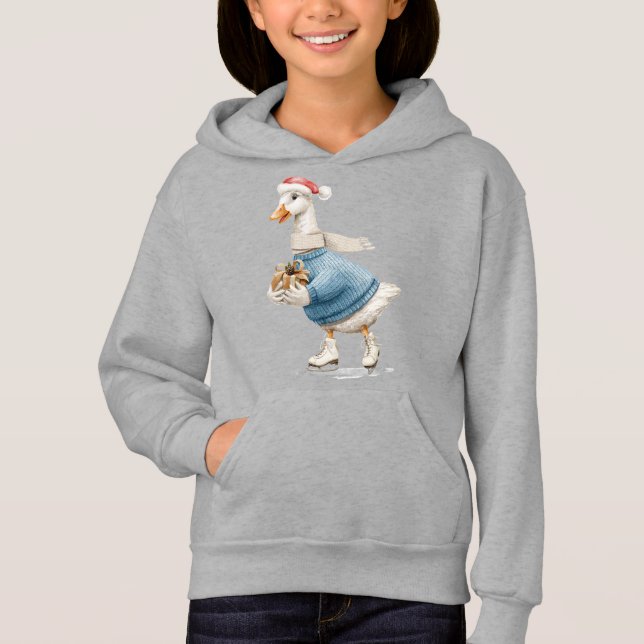 Weihnachtseis-Skaten-Duck Hoodie (Vorderseite)