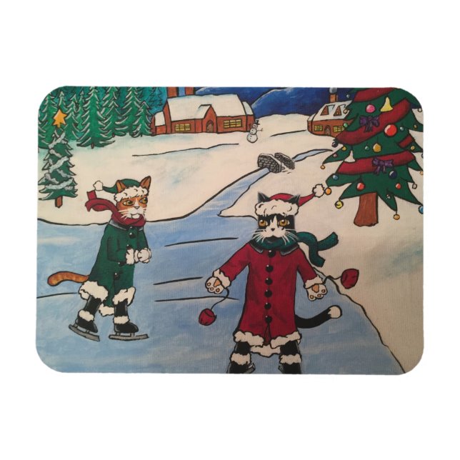 Weihnachtseis-Skaten Magnet (Horizontal)