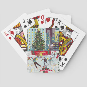 Weihnachtseisbahnen im Rockefeller Center in New Y Spielkarten