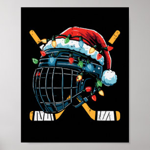 Weihnachtseisen Hockey Helm Santa Xmas Men Boys Ki Poster