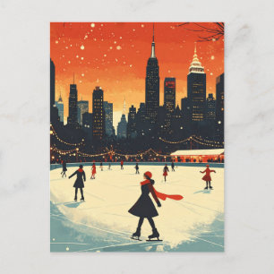 Weihnachtseislaufbahn New York zur Weihnachtszeit Postkarte