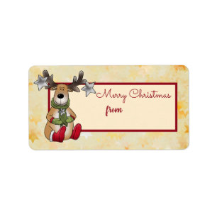 Weihnachtselch Adressaufkleber