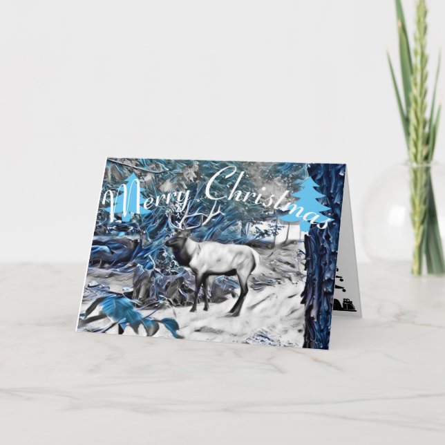 Weihnachtselch-Karte Feiertagskarte (Vorderseite)