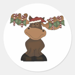 Weihnachtselche Runder Aufkleber