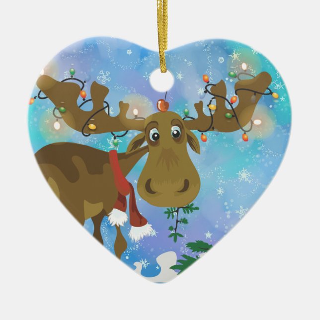 Weihnachtselchverzierung Keramik Ornament (Vorne)