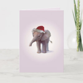 Weihnachtselefant-Baby-Weihnachtskarte Feiertagskarte