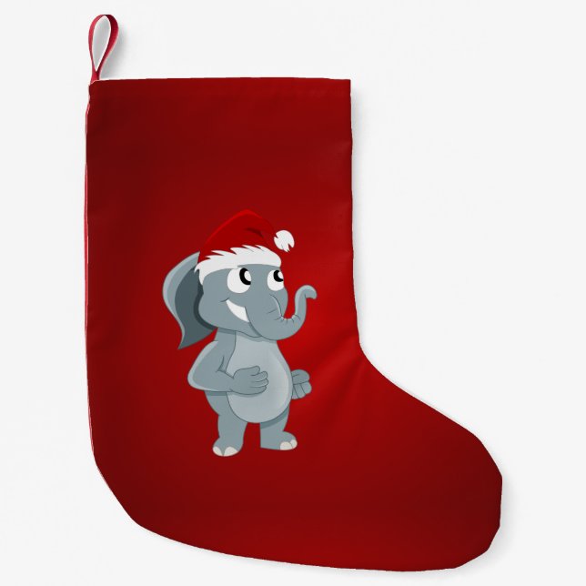 Weihnachtselefant-Cartoon Kleiner Weihnachtsstrumpf (Vorderseite)