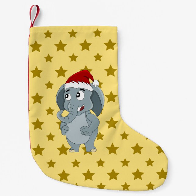 Weihnachtselefant-Cartoon Kleiner Weihnachtsstrumpf (Vorderseite)