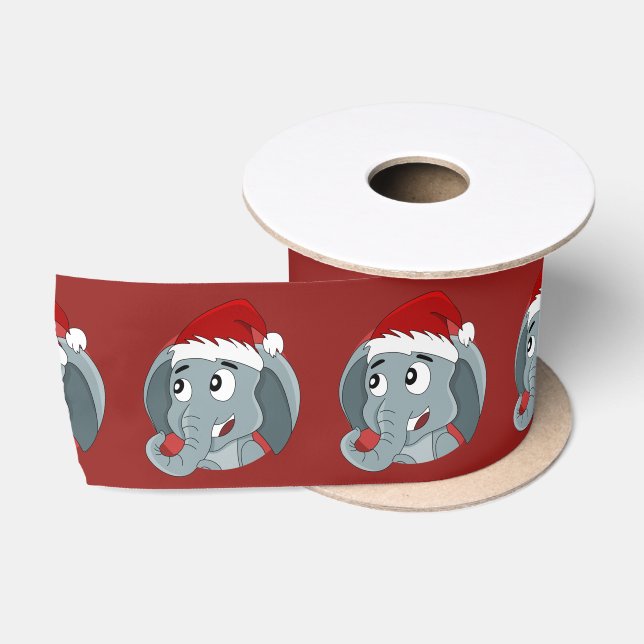 Weihnachtselefant-Cartoon Satinband (Spule)