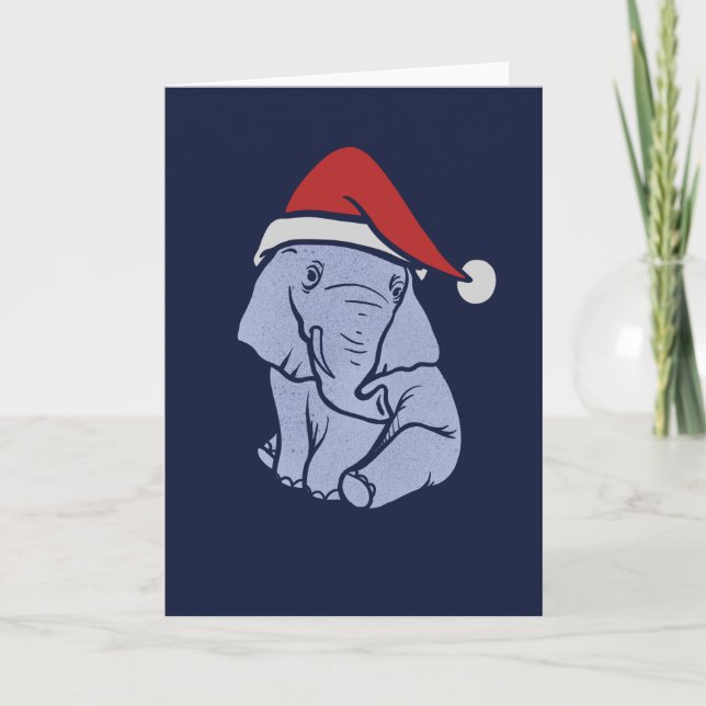 Weihnachtselefant Karte (Vorderseite)