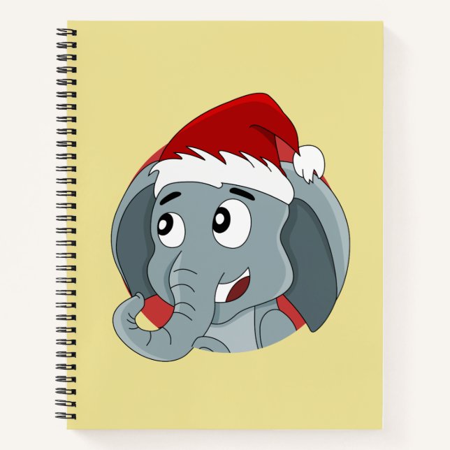 Weihnachtselefantenheft Cartoon Notizbuch (Vorderseite)