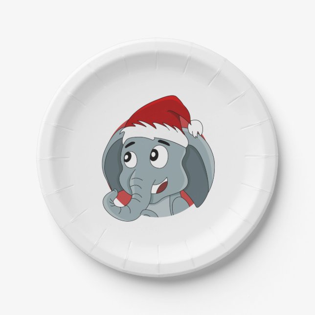 Weihnachtselefantenpapier-Teller für Cartoon Pappteller (Vorderseite)