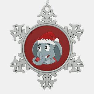Weihnachtselefone Cartoon Schneeflockenwickler Schneeflocken Zinn-Ornament