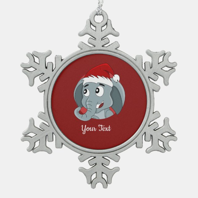 Weihnachtselefone Cartoon Schneeflockenwickler Schneeflocken Zinn-Ornament (Vorderseite)