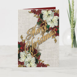 Weihnachtselegant-Karte Gold und rot Viktorianisch Feiertagskarte