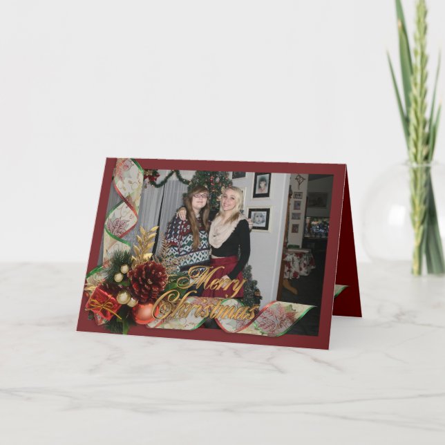 Weihnachtseleganz 2 Fotokarte Feiertagskarte (Vorderseite)