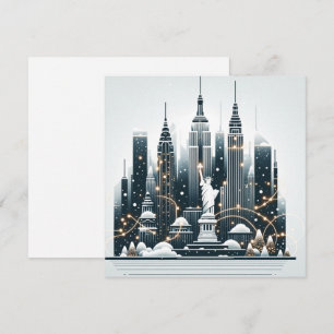 Weihnachtseleganz in New York - Anpassbare Weihnac Dankeskarte