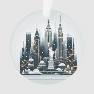 Weihnachtseleganz in New York - Anpassbare Weihnac Ornament