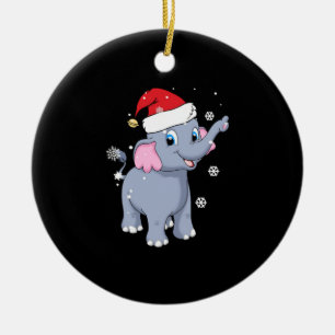 Weihnachtselementar Niedlich - Elefant Weihnachtsm Keramik Ornament