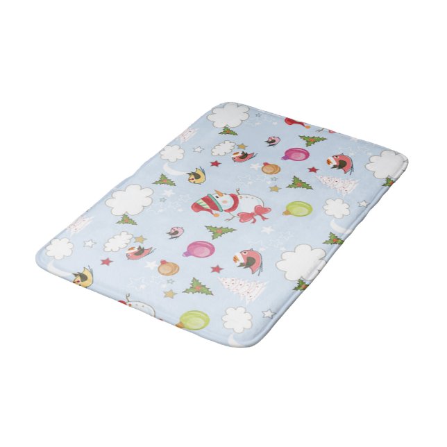 Weihnachtselemente Snowman Muster Badezimmer Mat Badematte (Schrägansicht)
