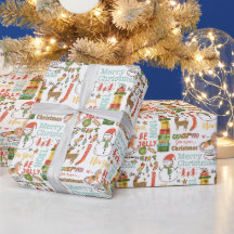 Weihnachtselemente und Typografie