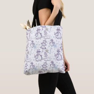 Weihnachtselemente Winter Snowman Sketch Tote Tasc Tasche