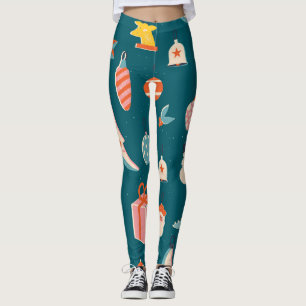 Weihnachtselemente Winterurlaub Set Leggings