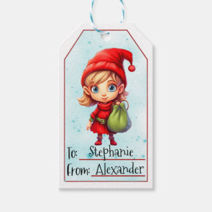 Weihnachtself (5) geschenkanhänger