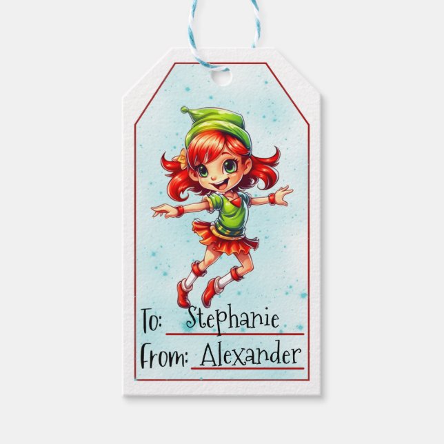 Weihnachtself (9) geschenkanhänger (Vorderseite)